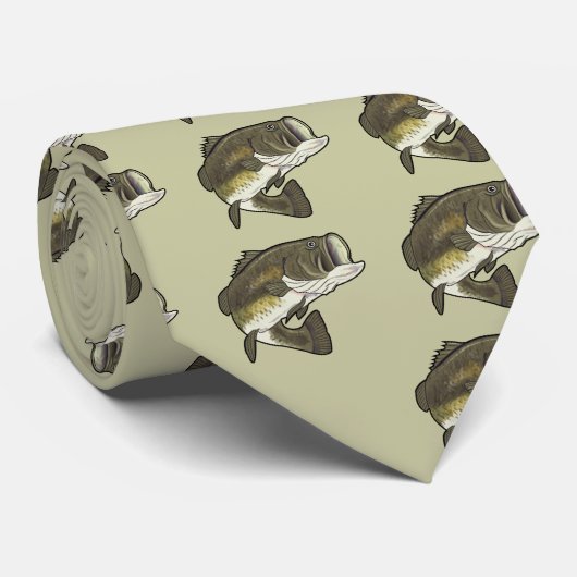 Largemouth Bass Stropdas (Opgerold)