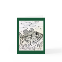 Largemouth Bass Swimming Note Kaart