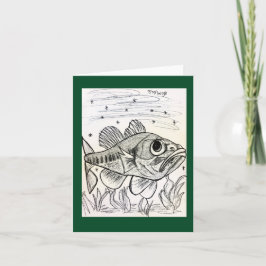 Largemouth Bass Swimming Note Kaart