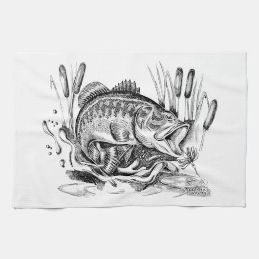 Largemouth Bass Theedoek (Horizontaal)