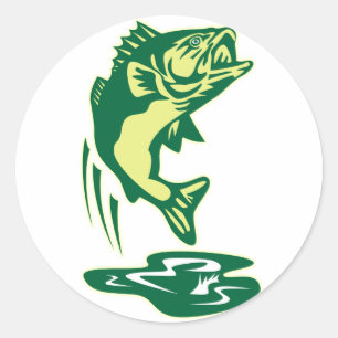 Largemouth Bass vissen springen Ronde Sticker