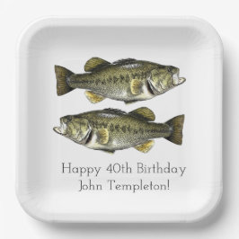 Largemouth Bass Vist Birthday Party Napkins Papieren Bordje