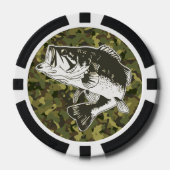 Largemouth Bass Vist Camouflage Cool Sports Poker Chips (Voorkant)