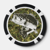 Largemouth Bass Vist Camouflage Cool Sports Poker Chips (Achterkant)