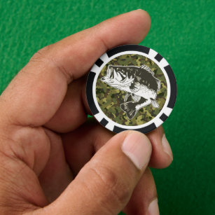 Largemouth Bass Vist Camouflage Cool Sports Poker Chips