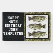 Largemouth Bass Vist Cool Mannen Birthday Camo B Spandoek (Horizontaal)