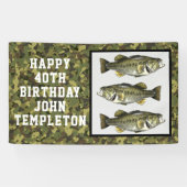 Largemouth Bass Vist Cool Mannen Birthday Camo Spandoek (Horizontaal)