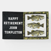 Largemouth Bass Vist Cool Mannen Retirement Camo Spandoek (Horizontaal)