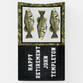 Largemouth Bass Vist Cool Mannen Retirement Camo Spandoek (Verticaal)