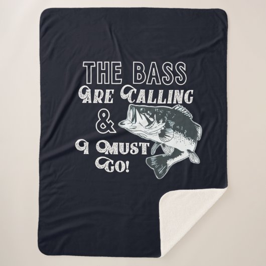 Largemouth Bass Vist Quote Blanket Sherpa Deken (Voorkant)