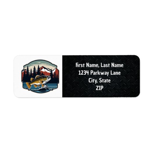 Largemouth Bass Vist Return Address Labels (Voorkant)