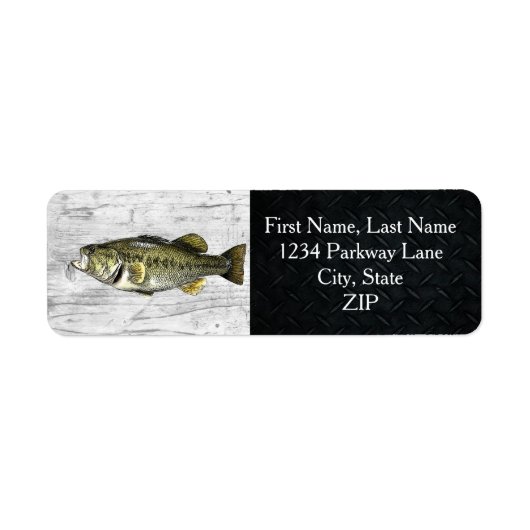 Largemouth Bass Vist Return Address Labels (Voorkant)