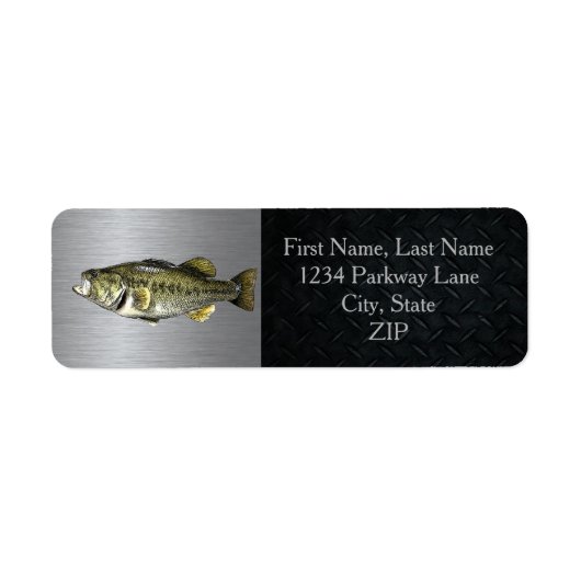 Largemouth Bass Vist Return Address Labels (Voorkant)