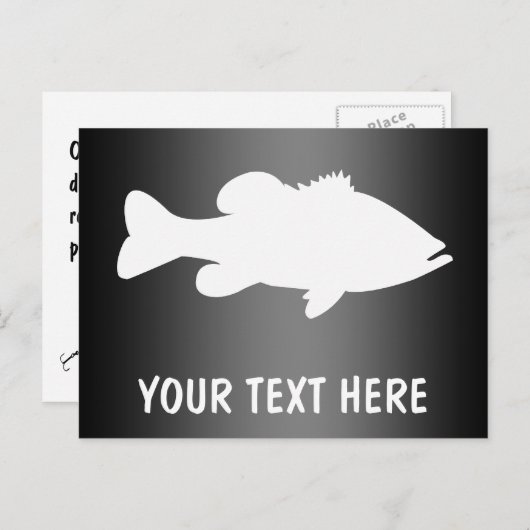 Largemouth Bass Vist sjabloon Briefkaart (Voorkant / Achterkant)