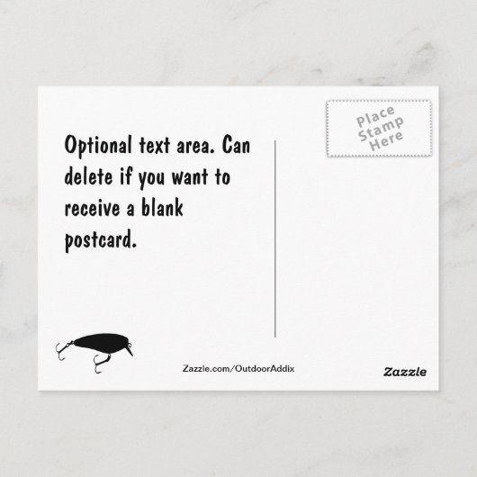 Largemouth Bass Vist sjabloon Briefkaart (Achterkant)