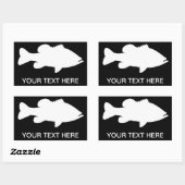 Largemouth Bass Vist sjabloon Rechthoekige Sticker (Vel)