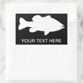Largemouth Bass Vist sjabloon Rechthoekige Sticker (Tas)