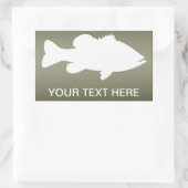 Largemouth Bass Vist sjabloon Rechthoekige Sticker (Tas)