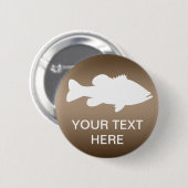 Largemouth Bass Vist sjabloon Ronde Button 5,7 Cm (Voorkant /achterkant)