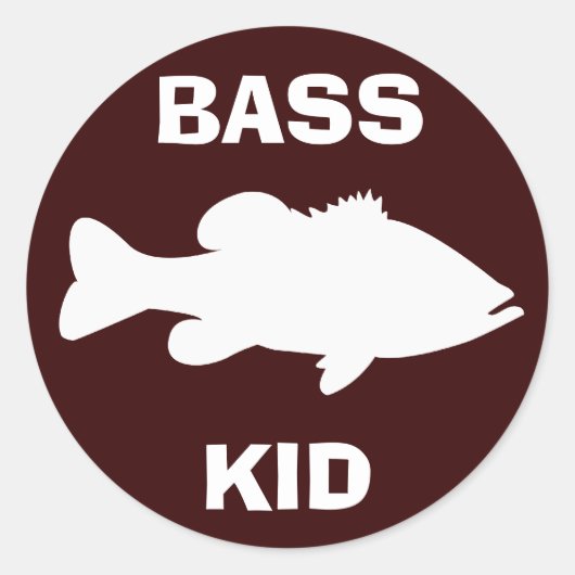 Largemouth Bass Vist sjabloon Ronde Sticker (Voorkant)