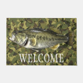 Largemouth Bass Vist Welcome Camo Deurmat (Voorkant)