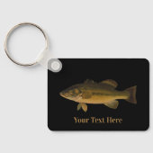 Largemouth Bass Your Text Here Fish Sleutelhanger (Achterkant)