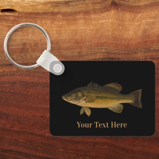 Largemouth Bass Your Text Here Fish Sleutelhanger (Achterkant)
