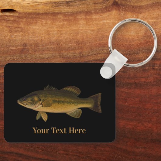 Largemouth Bass Your Text Here Fish Sleutelhanger (Voorkant)