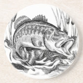 Largemouth bass zandsteen onderzetter (Voorkant)