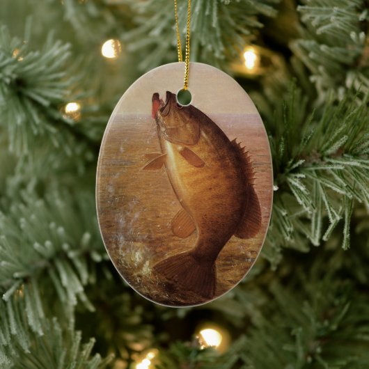  largemouth Brown Bass Fish, Sport Vist Keramisch Ornament (Boom)