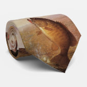 largemouth Brown Bass Fish, Sport Vist Stropdas (Opgerold)