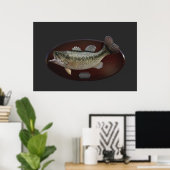 Largemouth Green Bass Trophy Plaque Poster (Thuiskantoor)