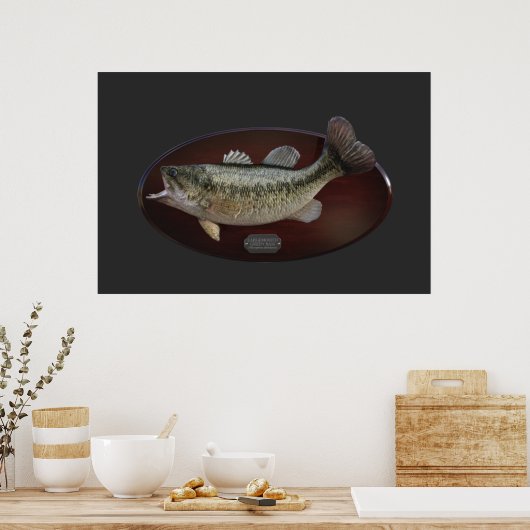 Largemouth Green Bass Trophy Plaque Poster (Keuken)
