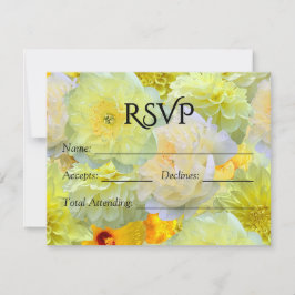 Larger Yellow Floral Watercolor Wedding RSV RSVP Kaartje
