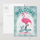 Largo Florida Pink Flamingo Retro Briefkaart (Voorkant / Achterkant)