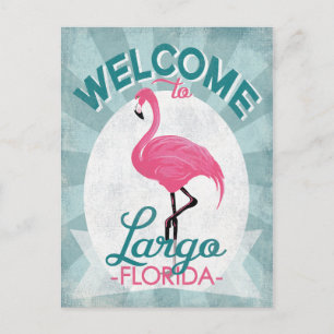 Largo Florida Pink Flamingo Retro Briefkaart