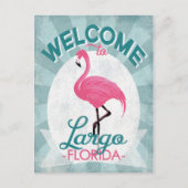 Largo Florida Pink Flamingo Retro Briefkaart (Voorkant)