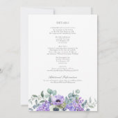 Larissa Elegant Paarse Floral All-in-One Wedding Kaart (Achterkant)