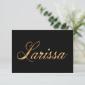 Larissa gold Design Lettering Karte (Staand voorkant)