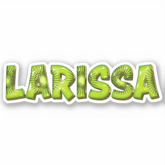 Larissa Name Kiwi Design Aufkleber Sticker (Voorkant)