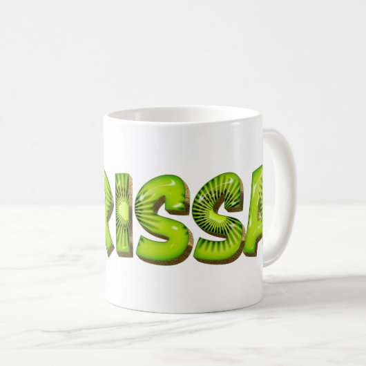 Larissa Name Kiwi Style Tasse Teetasse Kaffeetasse Koffiemok (Voorkant rechts)