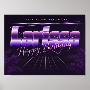 Larissa Name Vorname retro Poster Geburtstag