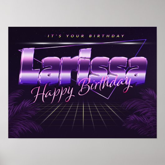 Larissa Name Vorname retro Poster Geburtstag (Voorkant)