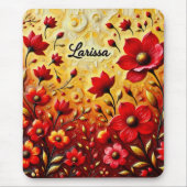 LARISSA ~ RODE BLOEMEN ~ Mousepad Muismat (Voorkant)