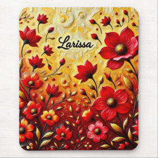 LARISSA ~ RODE BLOEMEN ~ Mousepad Muismat