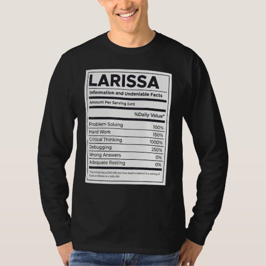 Larissa Voeding Informatie Probleem Oplossen Hard T-shirt (Voorkant)