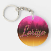 Larissa Vorname Name golden pink Schlüsselanhänger Sleutelhanger (Voorkant)