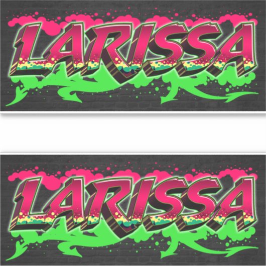 Larissa Vorname Name Graffiti Aufkleber Sticker (Voorkant)