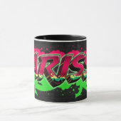 Larissa Vorname Name Graffiti red green Tasse Mok (Midden)