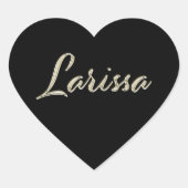 Larissa white gold Handwriting Aufkleber Herz Hart Sticker (Voorkant)